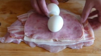 Kuřecí závitky s vajíčkem
