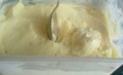 Domácí zmrzlina s ostružinovou omáčkou