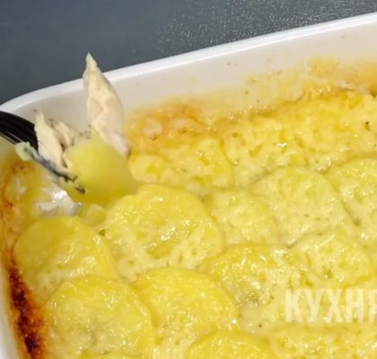 Zapečená kuřecí prsa s bramborem