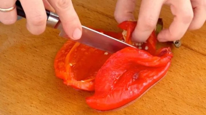 Předkrm z pečených paprik