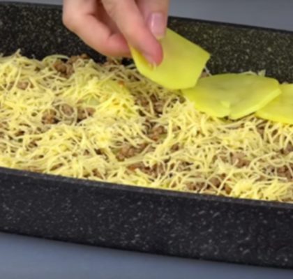Bramborové lasagne s mletým masem