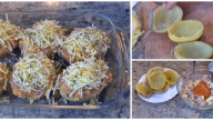 Zapečené brambory s mletým masem, rajčatovou omáčkou a sýrem