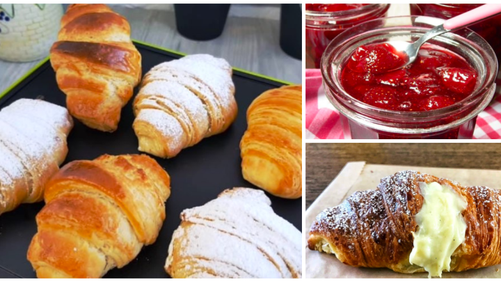 Domácí croissanty plněné krémem