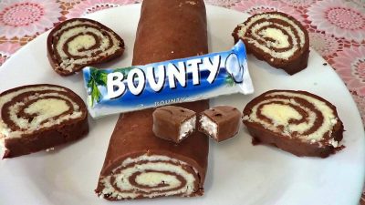 Nepečená kokosová roláda „Bounty“