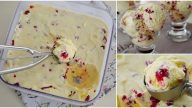Domácí vanilková zmrzlina s malinami