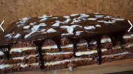 Kávový dort s krémem z mascarpone a čokoládovou polevou