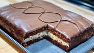 Kakaový piškot s mascarpone a čokoládovou polevou