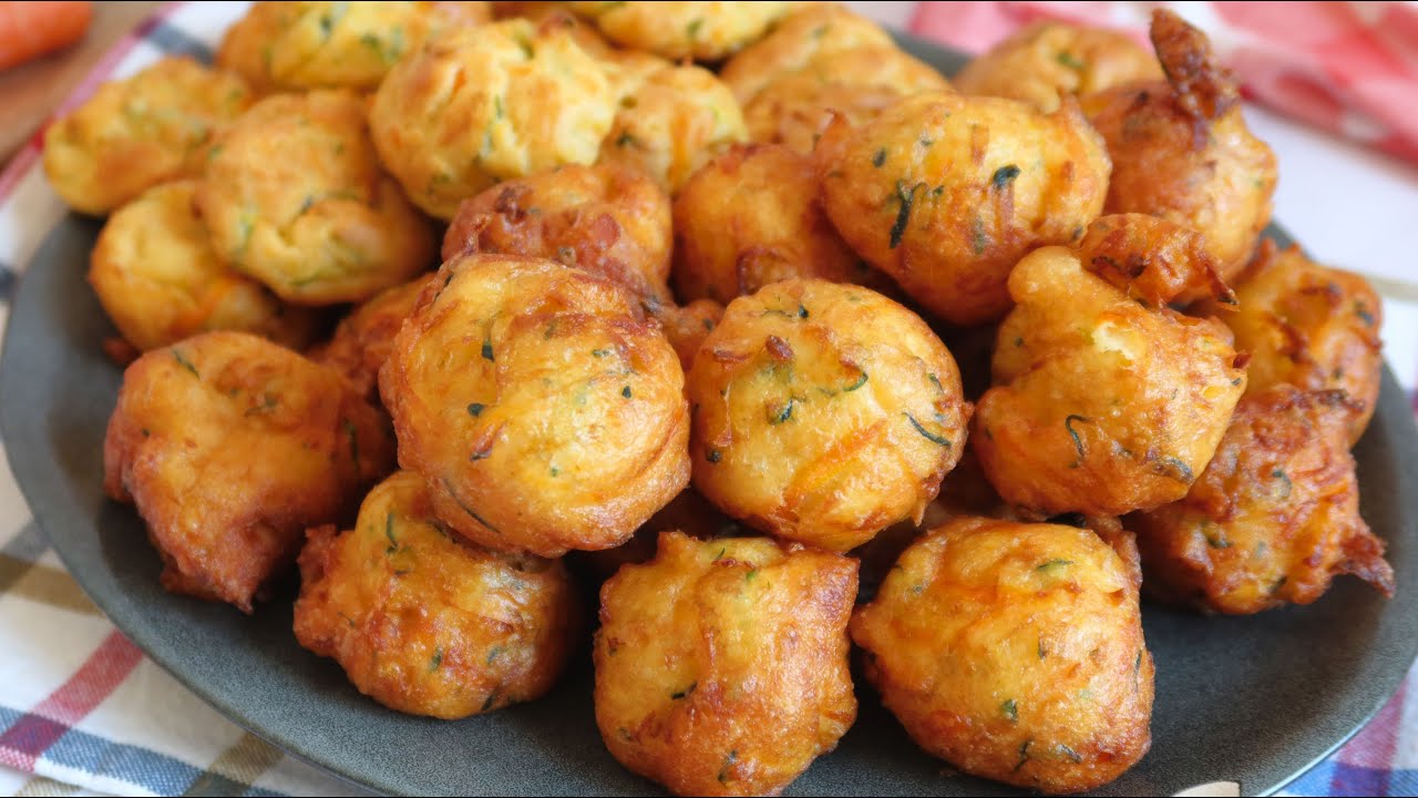 Smažené krokety z odpalovaného těsta s cuketou a mrkví