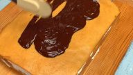 Vrstvený medový dort se smetanovým krémem, meruňkami a čokoládou