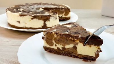 Zmrzlinový dort MILKA ze smetany, čokolády a sušenek