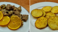Pečené maso s pomeranči a bramborami