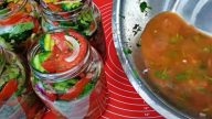 Zeleninový salát z rajčat, okurek, paprik a cibule