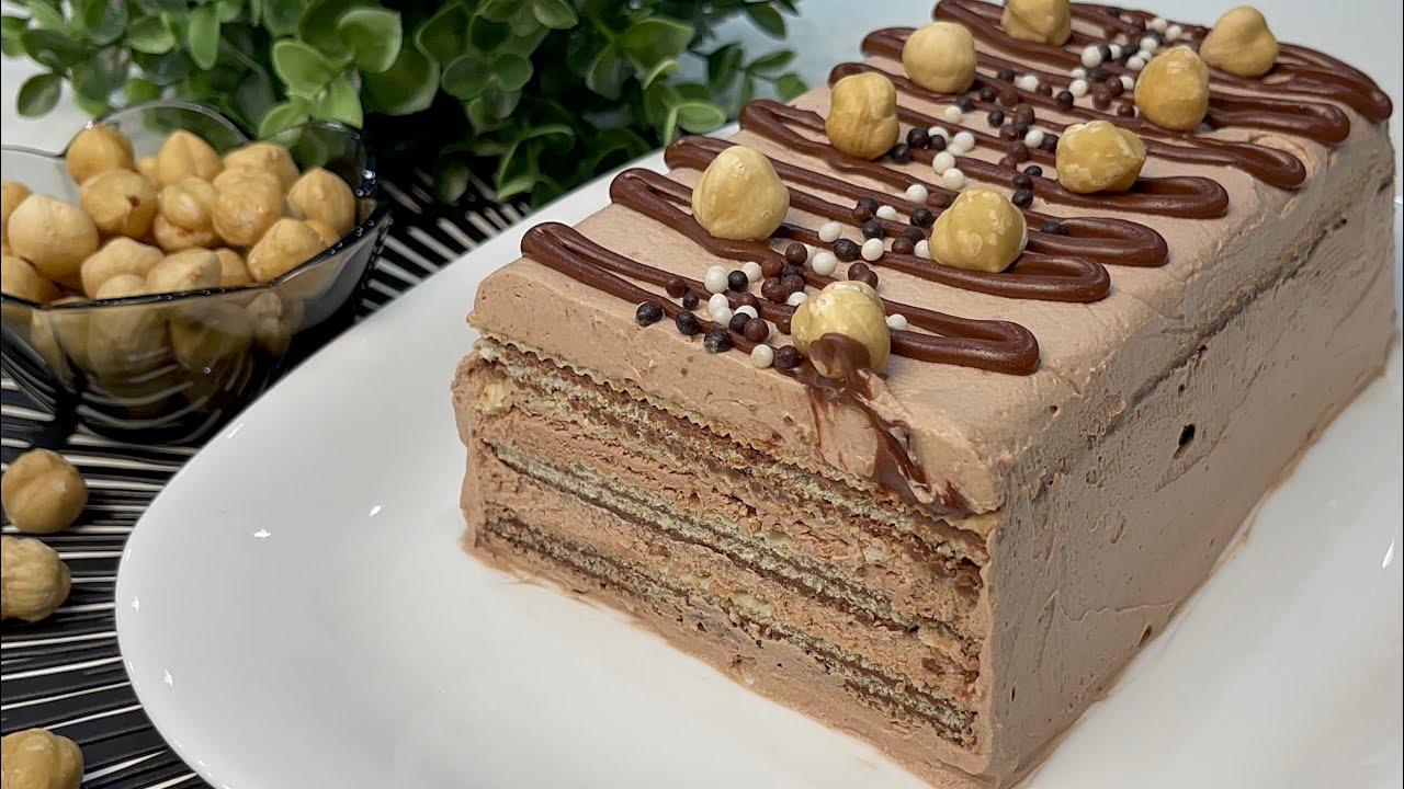Nepečený dezert s oplatky a Nutellou