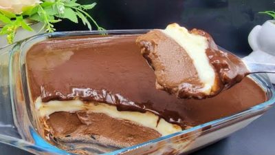 Nepečený pudinkový dezert s čokoládou