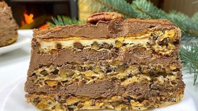 Vánoční ořechový dort s kakaovým krémem