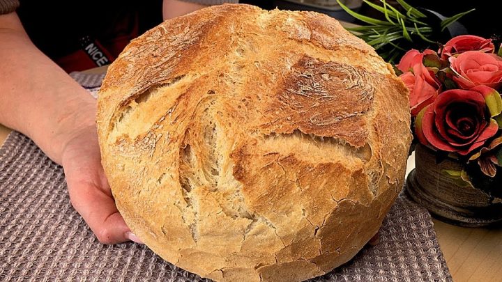 Chléb bez hnětení pečený v hrnci