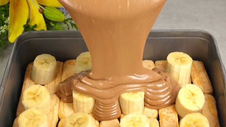 Nepečený dort s banány a čokoládou