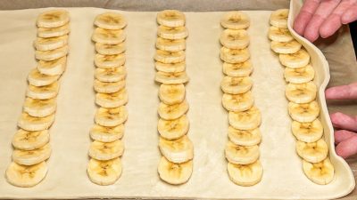 Banánové šneky z listového těsta