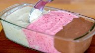 Trojbarevná zmrzlina Neapolitana bez cukru