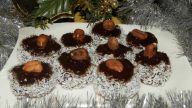 Kakaové vánoční dortíčky s kokosem