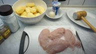 Smetanové brambory s kuřecími prsy