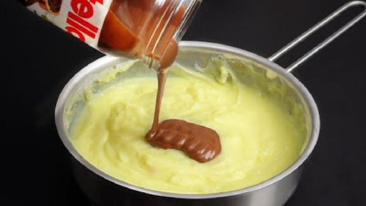 Nepečený Nutella řez s čokoládovou polevou