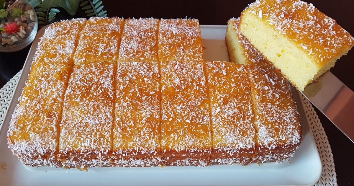 Koláč s marmeládou a strouhaným kokosem