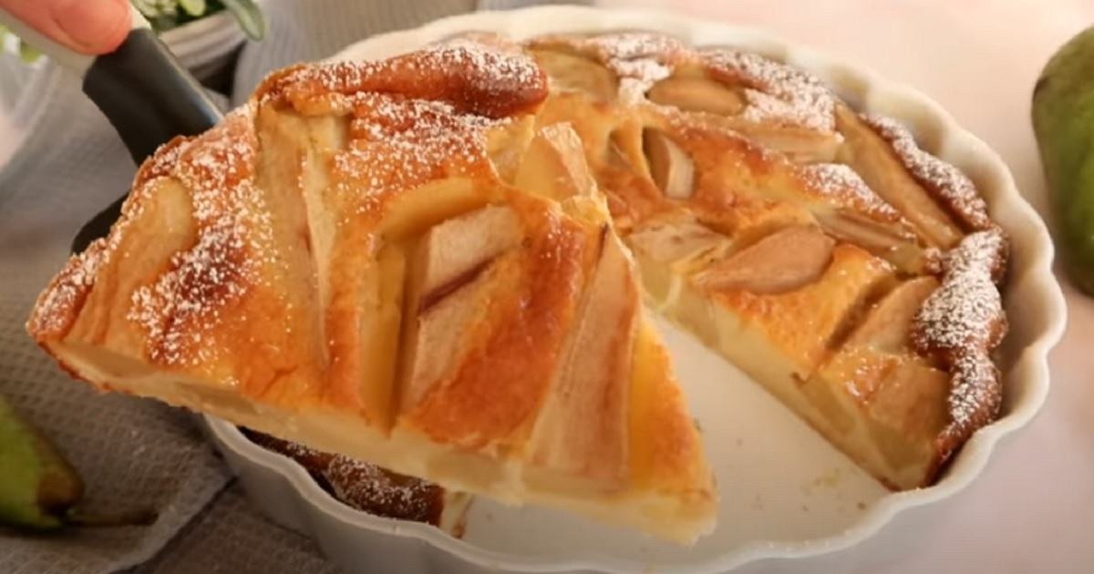 Rychlý hruškový koláč s vanilkou