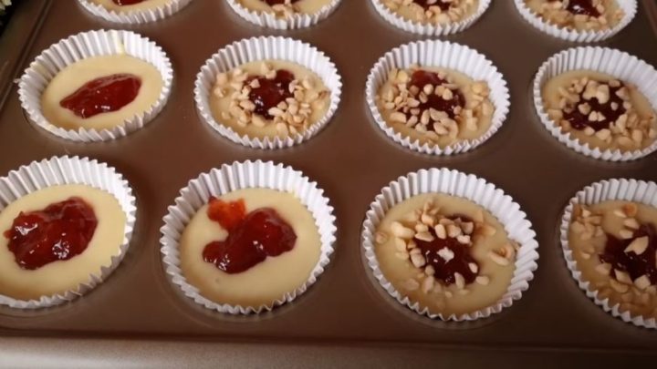 Nadýchané muffiny s marmeládou