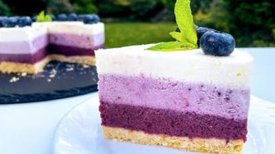 Nepečený borůvkový cheesecake