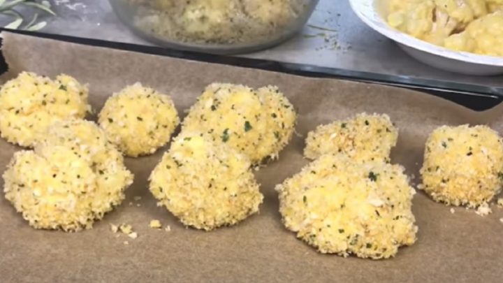 Květák v trojobalu pečený v troubě