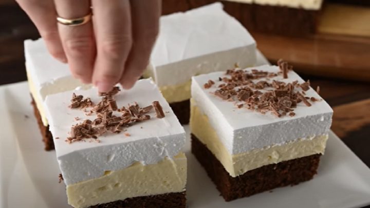 Florida řez s nadýchaným krémem a čokoládou