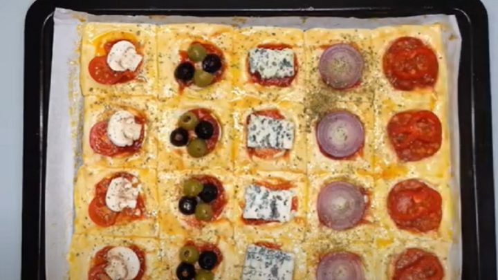 Jednohubky z listového těsta s česnekem