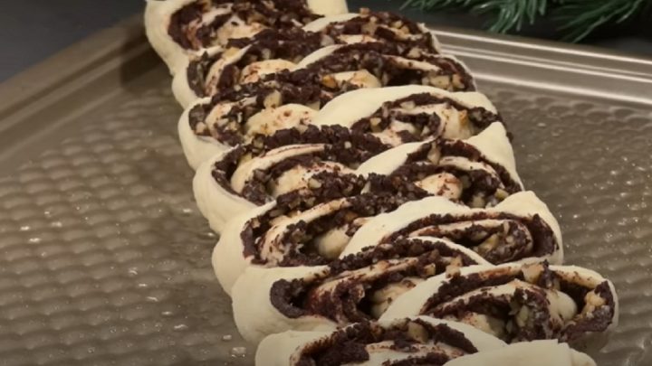 Rychlý čokoládový cop s oříškovou náplní