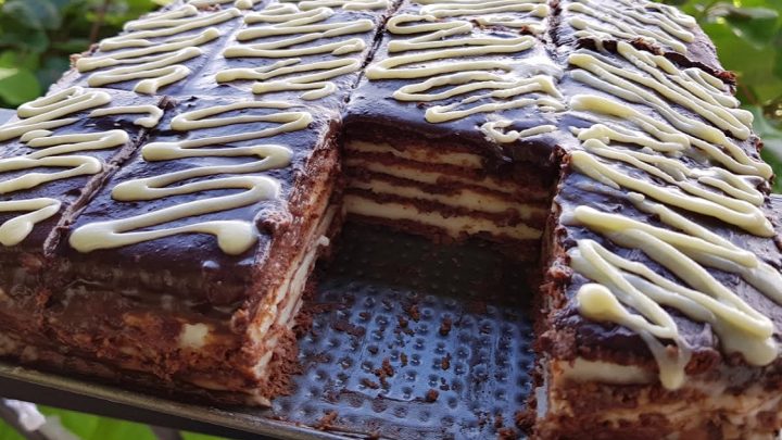 Rychlé nepečené řezy se 2 druhy čokolády