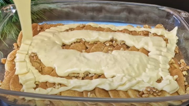 Rychlý jablečný řez se skořicí a ořechy