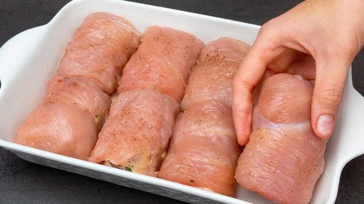 Kuřecí rolky plněné šunkou a rajčaty