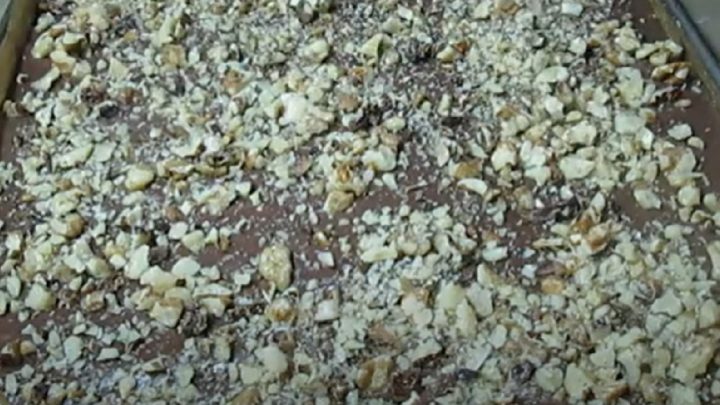 Vláčný ořechový řez se 2 druhy náplní