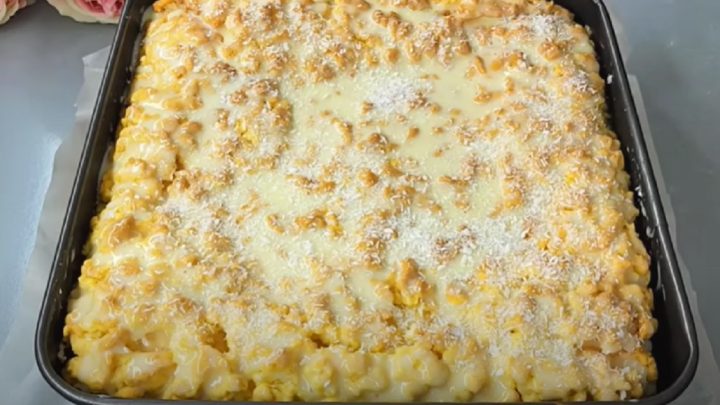 Tvarohový koláč na plech s kokosem