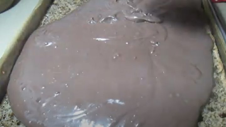 Vláčný ořechový řez se 2 druhy náplní