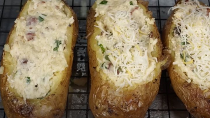 Pečené plněné brambory s mozzarellou