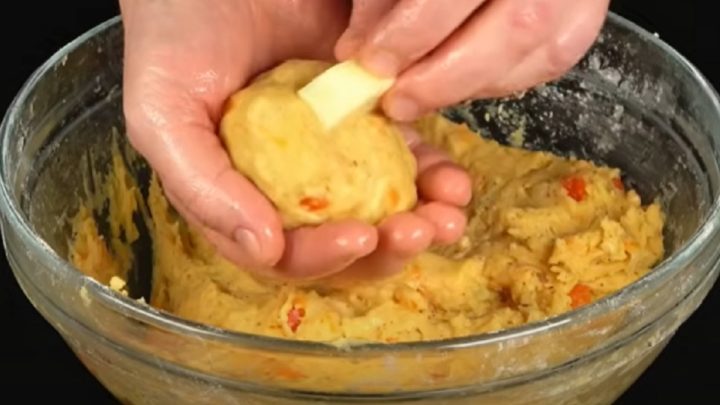 Zapečené bramborové krokety s mozzarellou