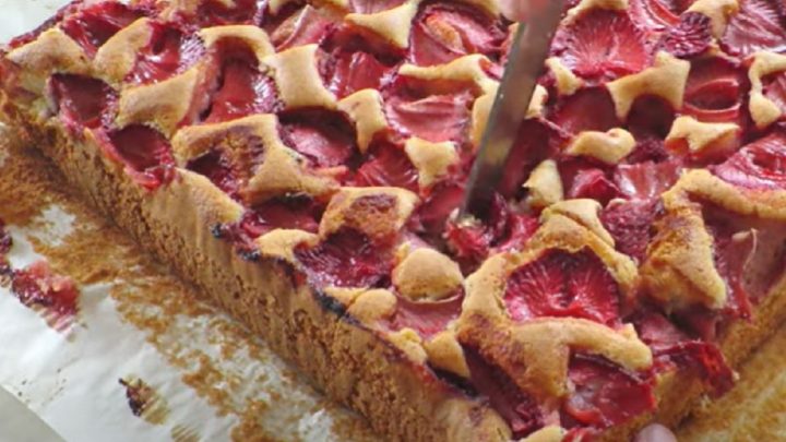 Rychlá jahodová bublanina s vanilkou