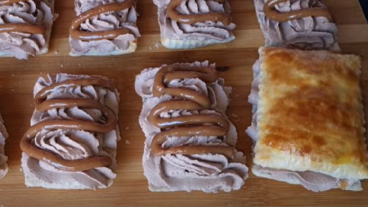 Kostky z listového těsta s Nutellou