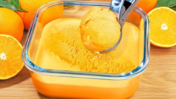 Smetanová pomerančová zmrzlina