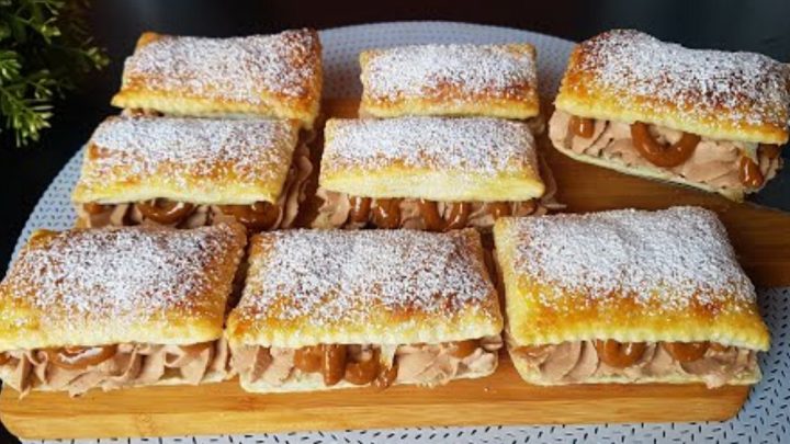 Kostky z listového těsta s Nutellou