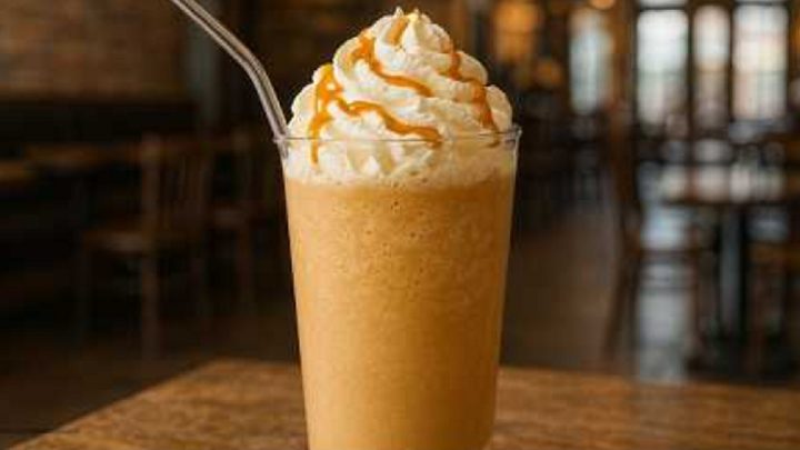 Ledová káva s karamelem a vanilkou