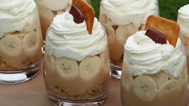 Rychlé karamelové poháry s banánem