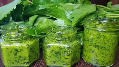 Domácí pesto z křenových listů