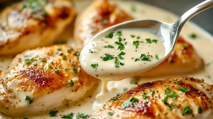 Kuřecí prsa v česnekové omáčce